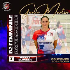 B2: CONFERMATA AL CENTRO GIULIA MARTIN